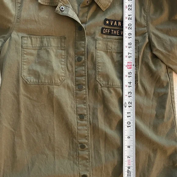 Mens size small Vans Off The Wall Classic Fit Military Green Button Jacket - Picture 5 of 6